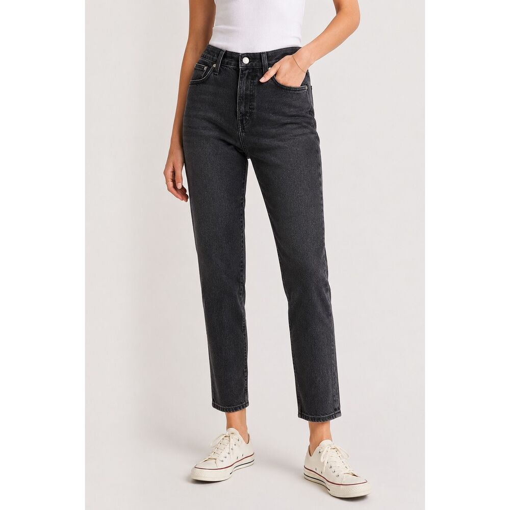 Madewell The Perfect Vintage Jean Black Wash Mom Jeans Size 25